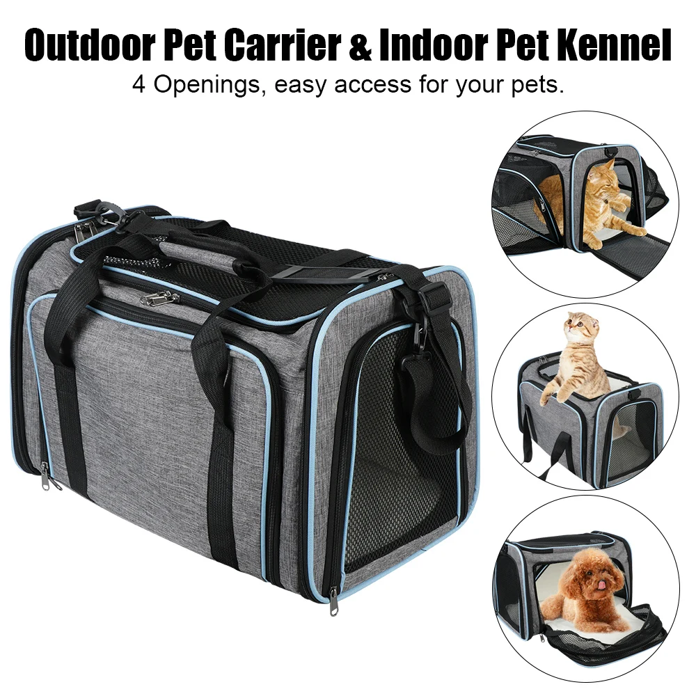 Breathable Expandable Foldable Dogs Cats Ventilate Transport Bag Cat Travel Bag Pet Supplies Portable Pet Carrier Bag