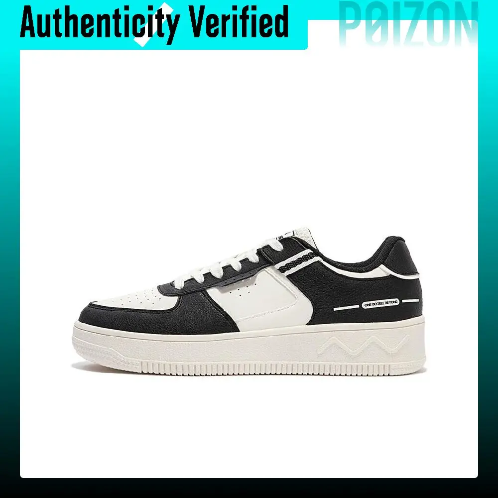 361° Abrasion Resistant Breathable Low top Skateboard Shoes Men's Black White 672426615-4