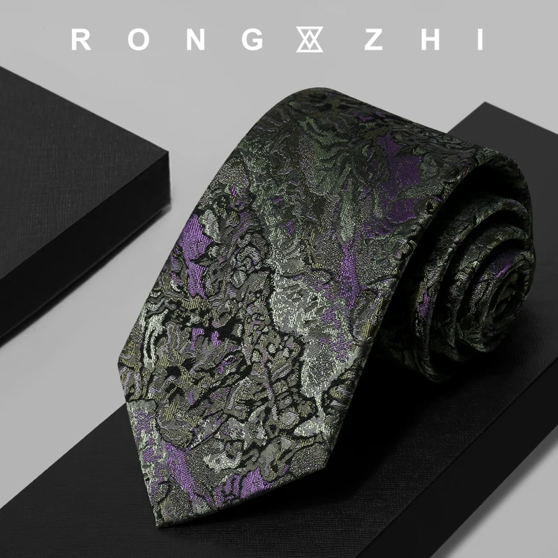 rongzhi-high-end-mulberry-silk-fashion-retro-pattern-suit-tie-men's-formal-business-professional-accessory-hand-tied-style