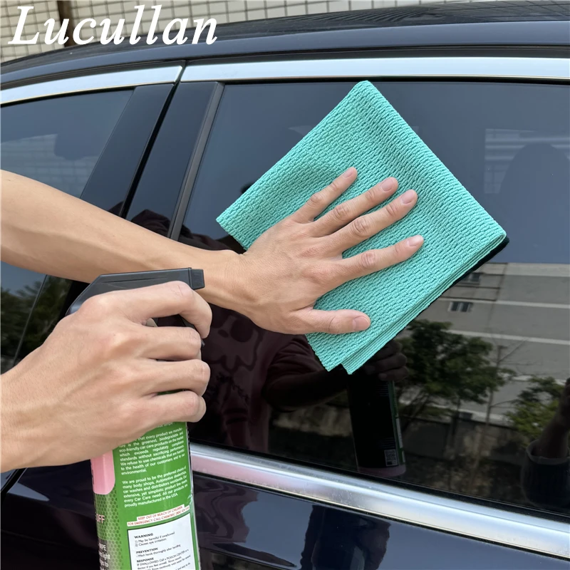 Lucullan Dual-Pile Lint Free Microfiber Interior Cleaning Cloth 40X40CM Ultra Soft Premium Bubble Towel