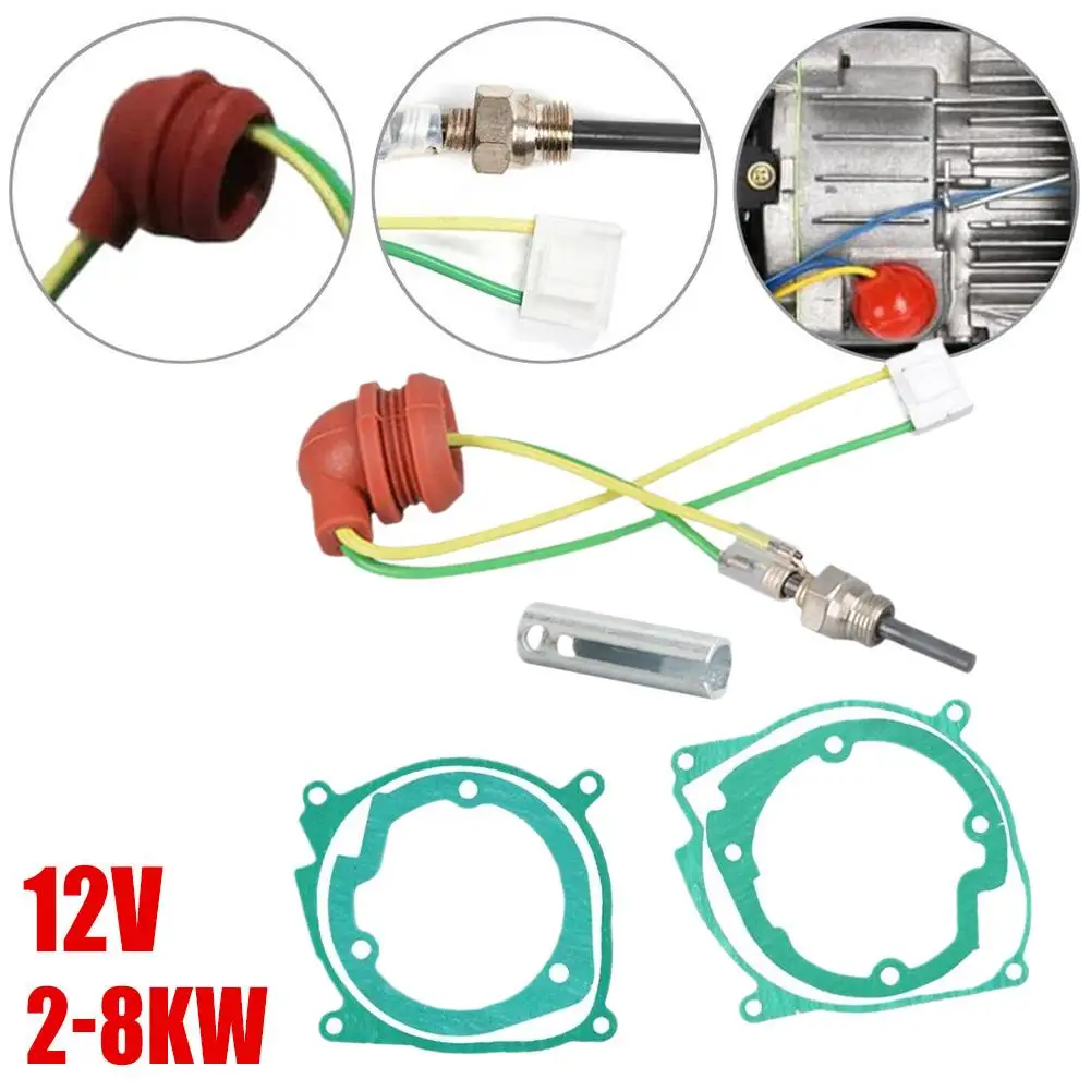 Kit 7 Pezzi Guarnizione Diesel per Auto + Candela a Incandescenza in Ceramica per Riscaldatore Diesel Cinese 2-8KW, Kit Riscaldamento Parcheggio Auto,