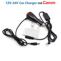 12V-24V Car Charger Kit Adapter For Canon Camera DR-E5 DR-E8 DR-E10 DR-E12 DR-E15 DR-E17 DR-50 DR-80 DR-700 Dummy Battery