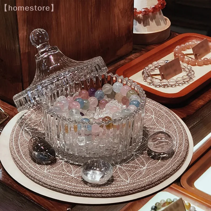 

Прозрачная стеклянная банка для хранения, свадебная банка для конфет, восковая банка, стеклянная посуда с крышкой, точечные шкатулки для драгоценностей