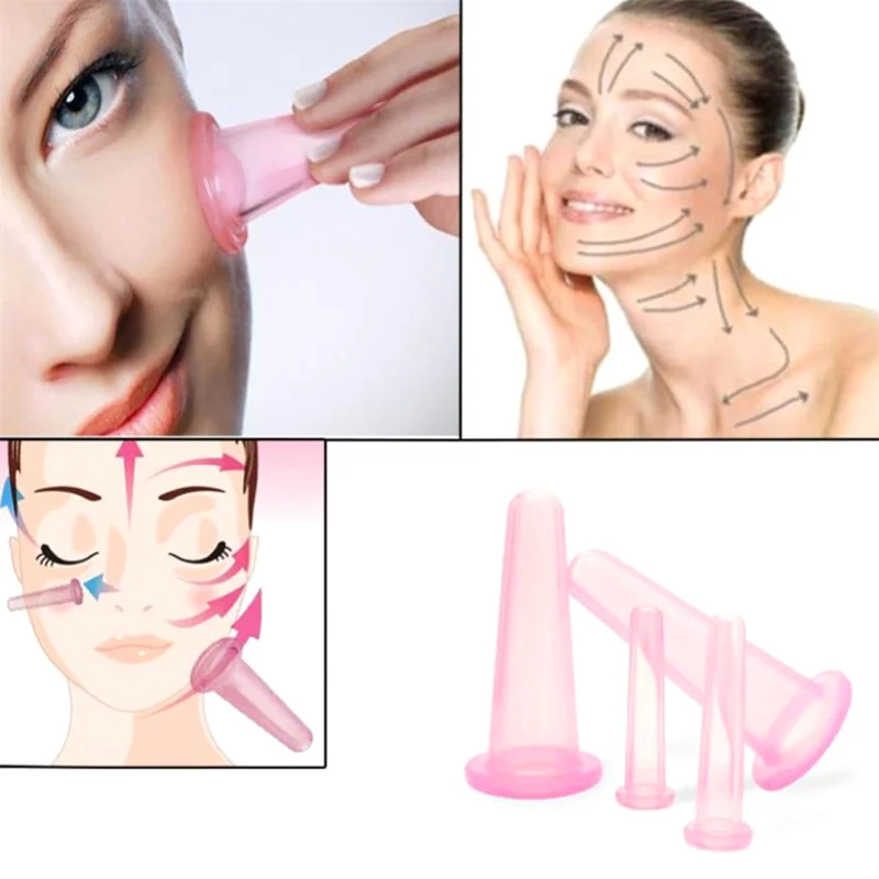 Ventosas de silicona para masaje Facial, herramienta de estiramiento de la piel, 2 piezas