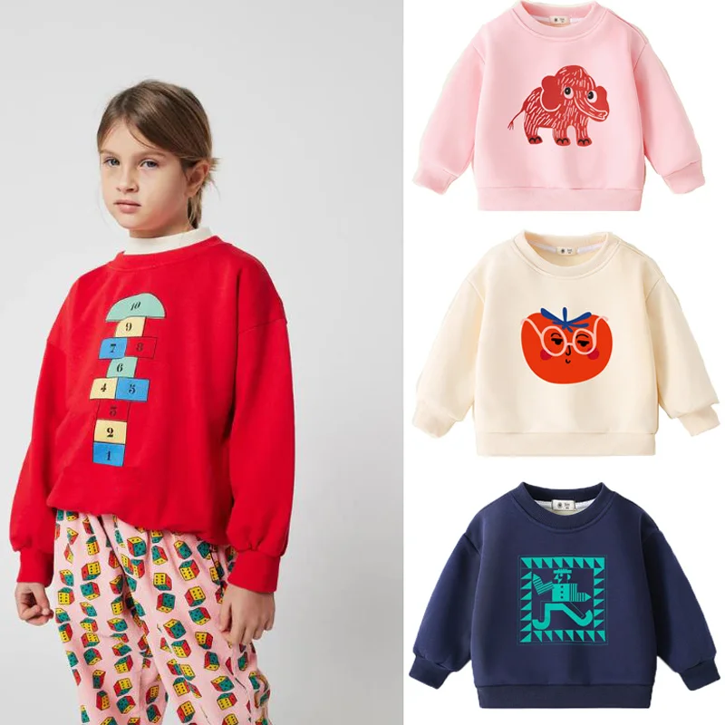 

Детские толстовки, осень-зима 202, топы для детей, теплые утепленные флисовые свитера для мальчиков и девочек, повседневные пуловеры с героями мультфильмов для малышей