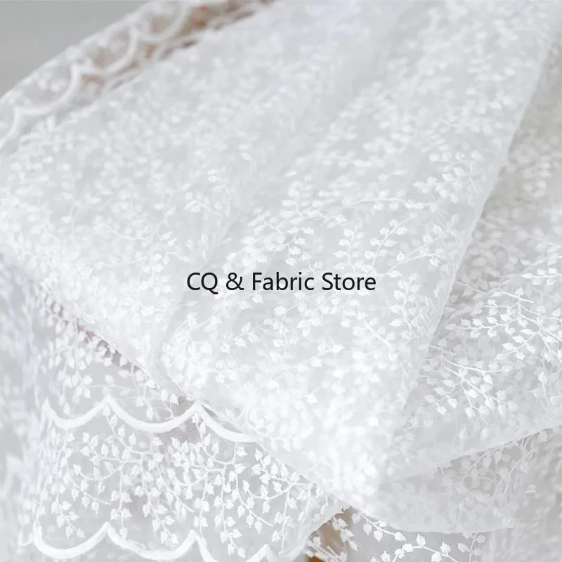 Maglia di organza piccolo matrimonio floreale tessuto di pizzo ricamato fai da te moda gonna abito abbigliamento accessori per cucire