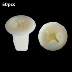 50pcs Nylon Nut Screw Grommet Clip Clips For Toyota For Mazda For Nissan Fits Into 8mmx8mm Hole Replace Automobiles Parts
