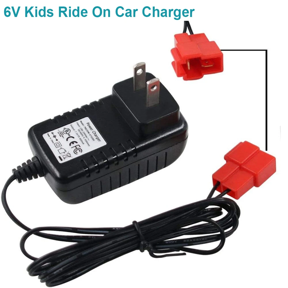 6V Kids Powered Ride On Car Charger, Replacement 6 Volt Battery Charger for Kid Trax Disney Princess Toddler Quad  Kid trax