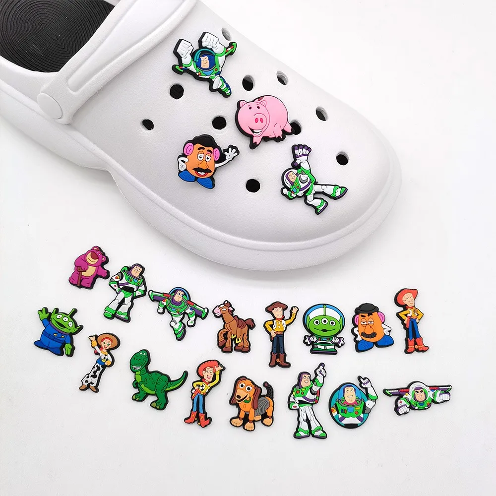MINISO Cartoon Buzz Lightyear shoe charms Toy Story DIY Shoe Flower Decorative Buckles Detachable Clogs Decorations