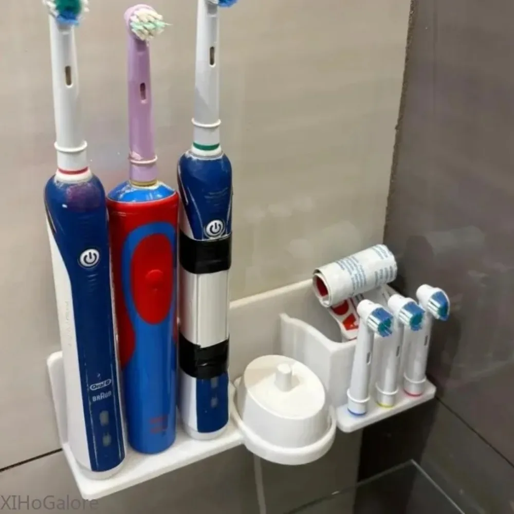 Desktop Adhesive Wall Mount Toothbrush Holder 3D Printed Charger Rack Bathroom Organizer For Oral B Electric Toothbrush