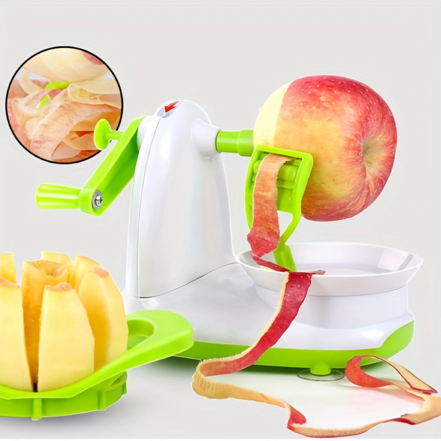 

Multi- Manual Peeler with Fruit Slicer and Corer, Durable Plastic , Easy-to-Use Hand Crank for Kitchen