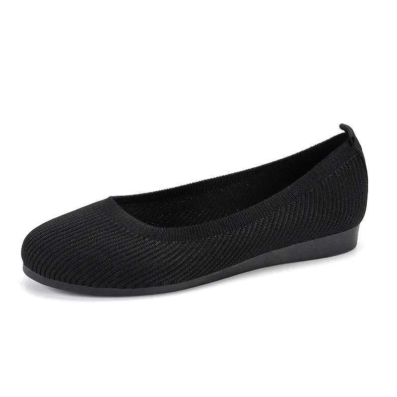 Frühlings-Damenschuhe, neue gestrickte Socken-Sneaker, atmungsaktive Slip-On-Loafer mit runder Zehenpartie, Größe 36-43, leichte Schuhe in Übergröße – Detail 22