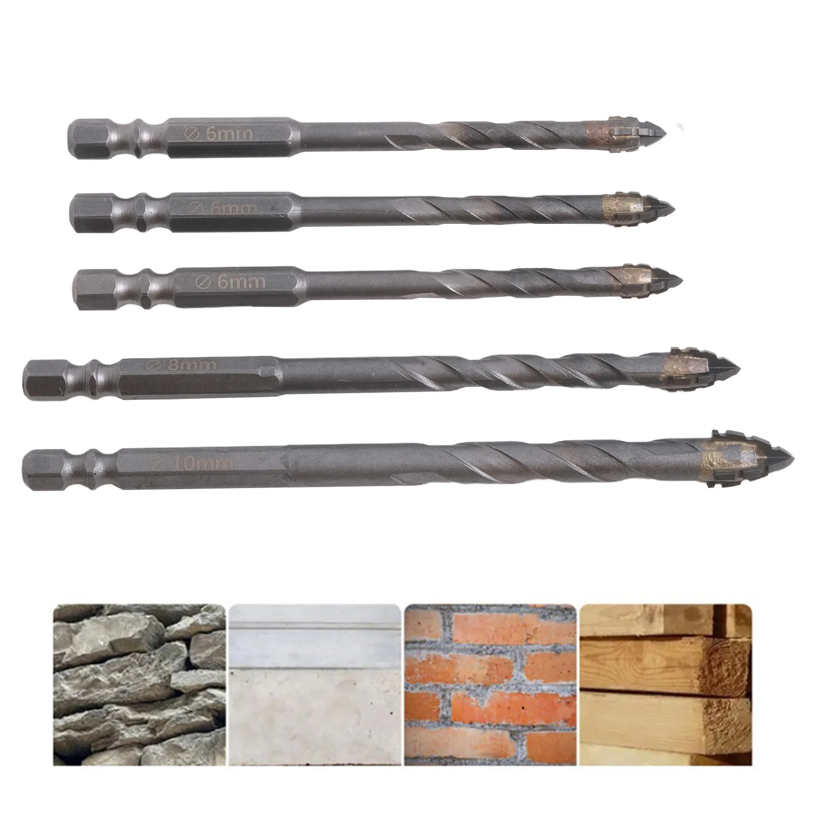 Drilling Tasks Eccentric Drill Bits Drill Bits For Concrete Glass Carbide Tips Titanium Coating Cross-head Tip