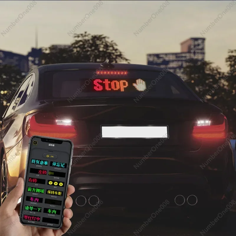 Car Smart Car Sticker Interactive Screen Car Rear Window Led Expression Screen Light Rear Windshield Led Display