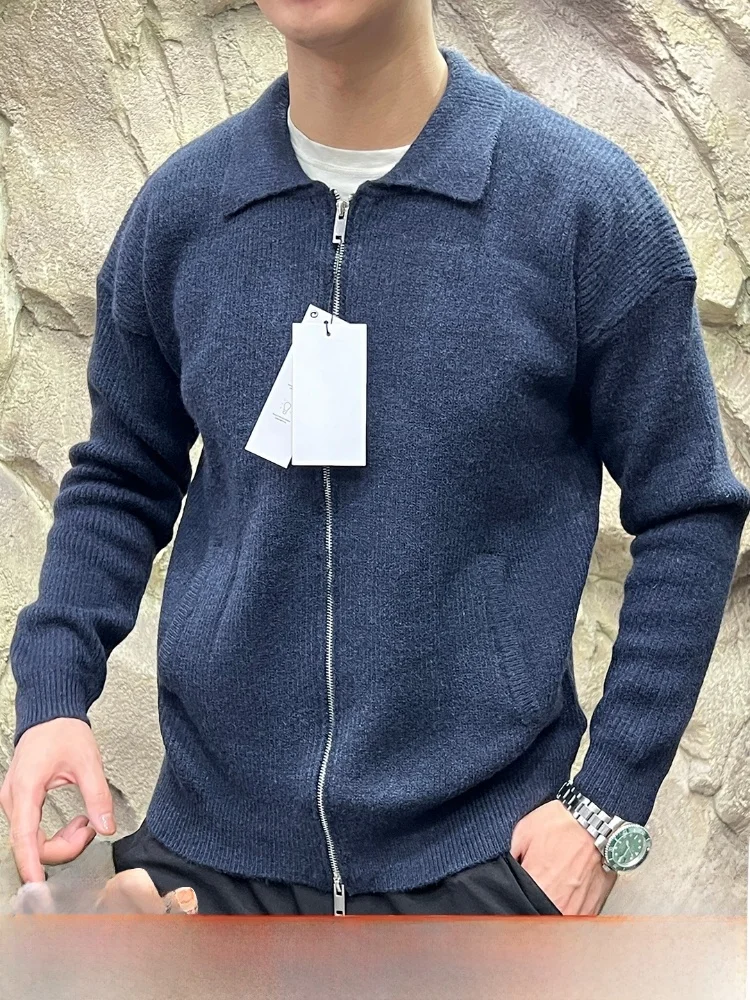 

Warm Polar Fce Knitted Cardigan for Men Loose Fit Autumn Winter Zipper Closure Thi Long Sve Sweater Commute Friendly