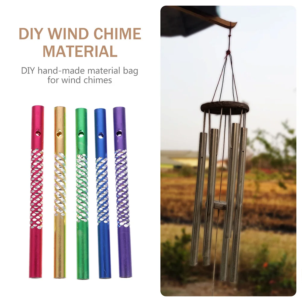 100 Pcs Metal Aluminum Tubes 5 Colors 20 Each Replacement Parts Garden Decorative Chimes Wind Chime Kit Wind Chime