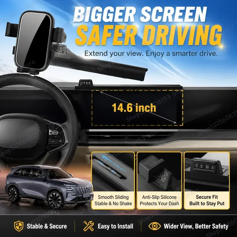 For Changan CS75 Plus IV 2025 2026 2027 Car Phone Holder Mount Adjustable Stable Clip On Dashboard Air Vent Screen Cradle No