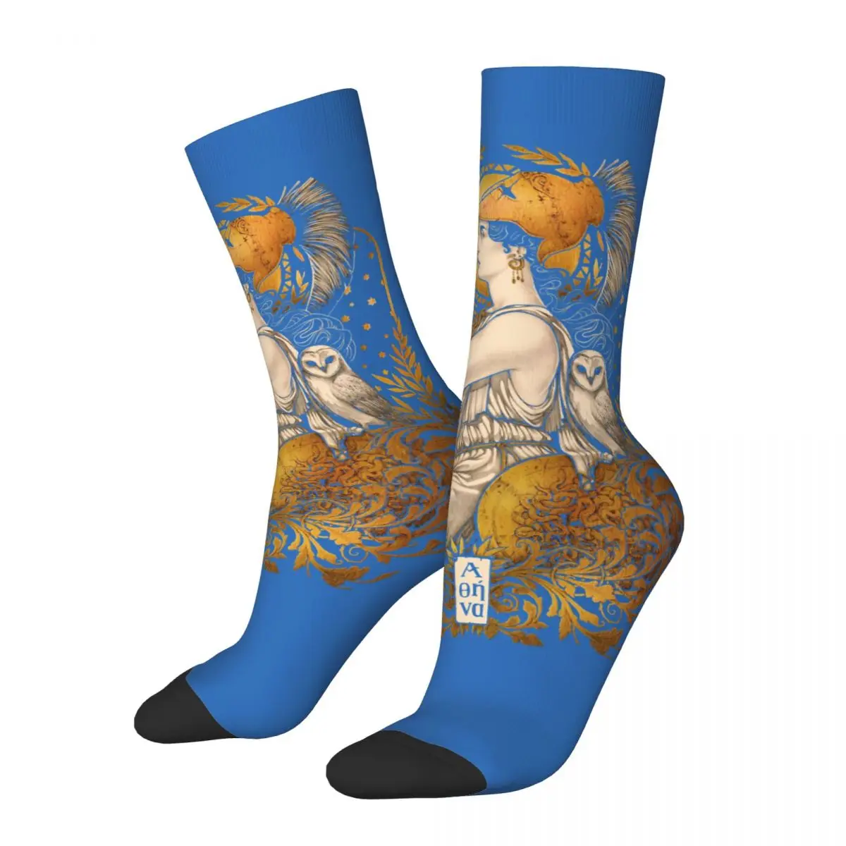 Funny Crazy Compression Sock for Men PALLAS ATHENA Hip Hop Vintage Greek Mythology Ares Ancient Folklore Seamless Boys Crew Sock