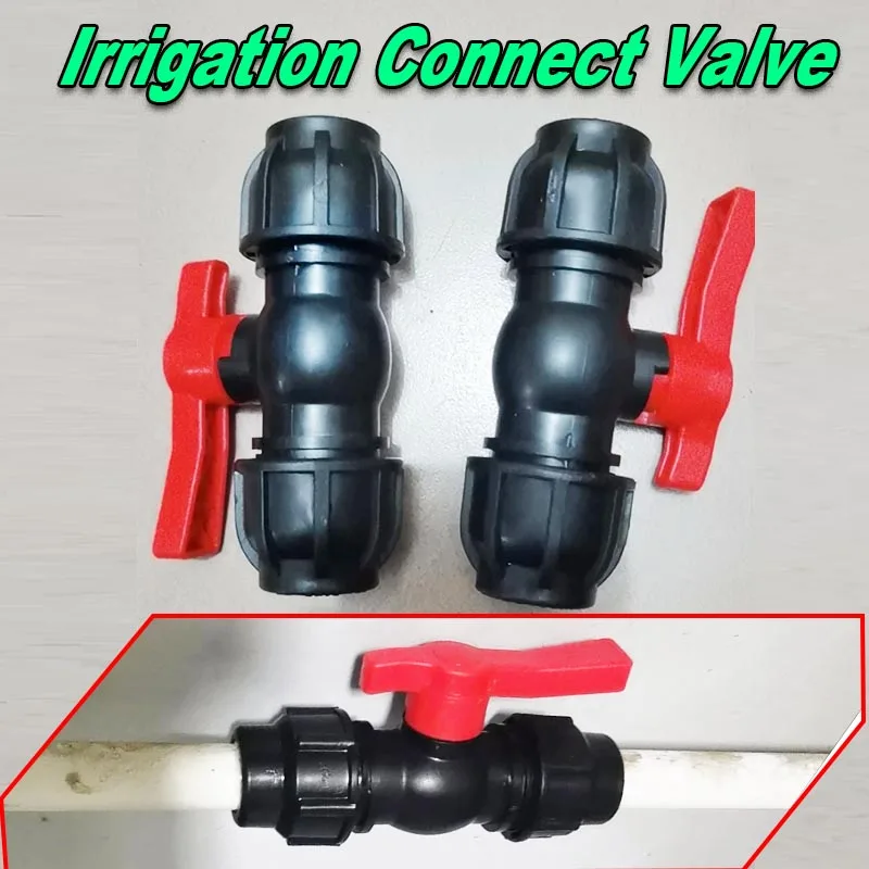 

PE Three-Way Fast Connection Valve 20/25/32/40/50mm Plastic Pipe Agricultural Garden Tap Water Irrigation Connectors for Efficie