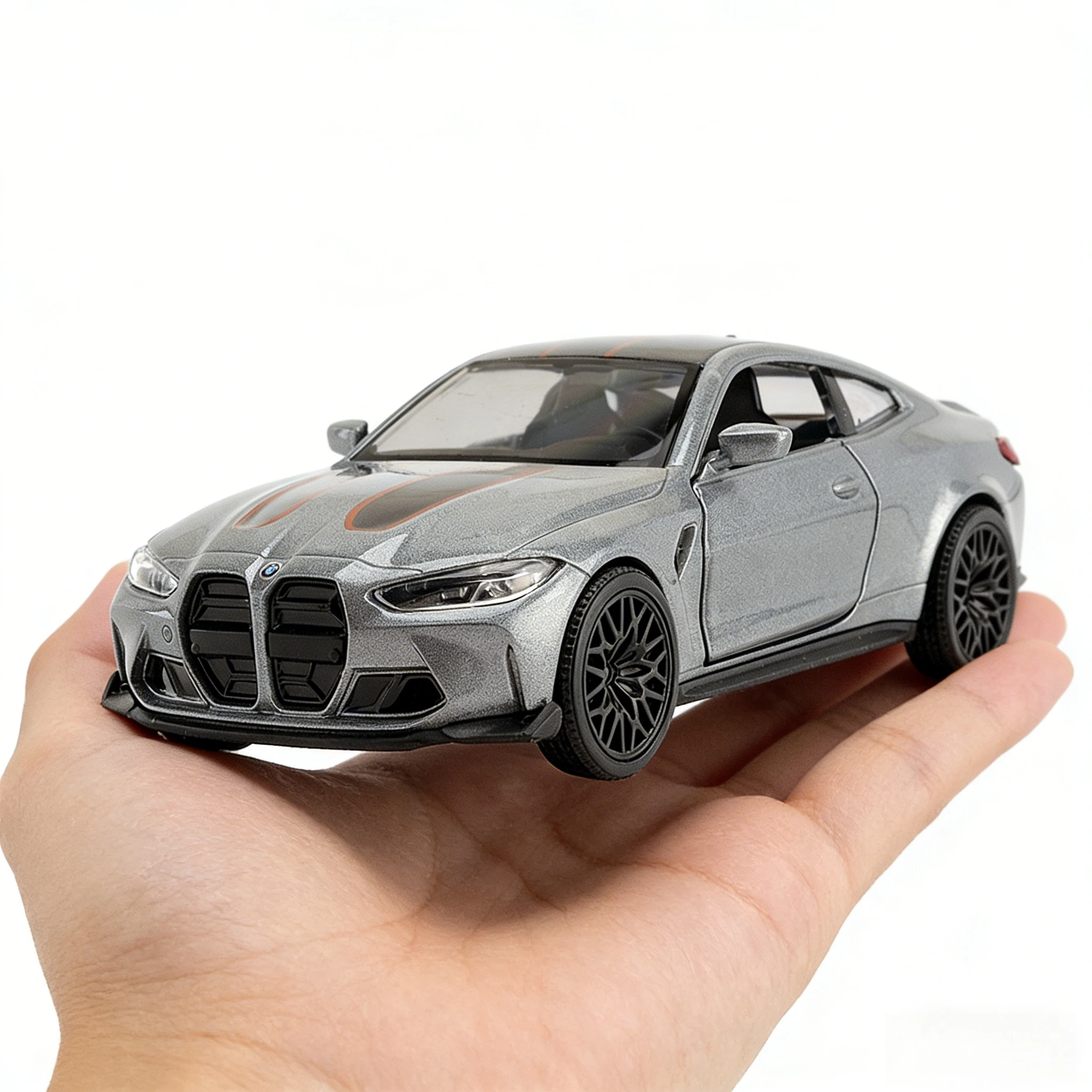 

1:36 Model Car BMW M4 CSLMiniature Cars Alloy Diecast Doors Opened Pull Back Rubber Tires Ornament Toys for Kids Gifts
