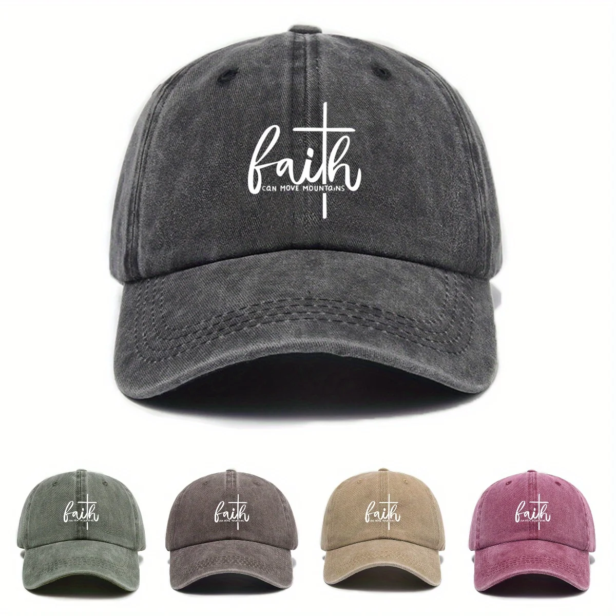 

"Faith" Adjustable Baseball Cap - Black Breathable Snapback, Unisex Casual Headwear for Men & Women