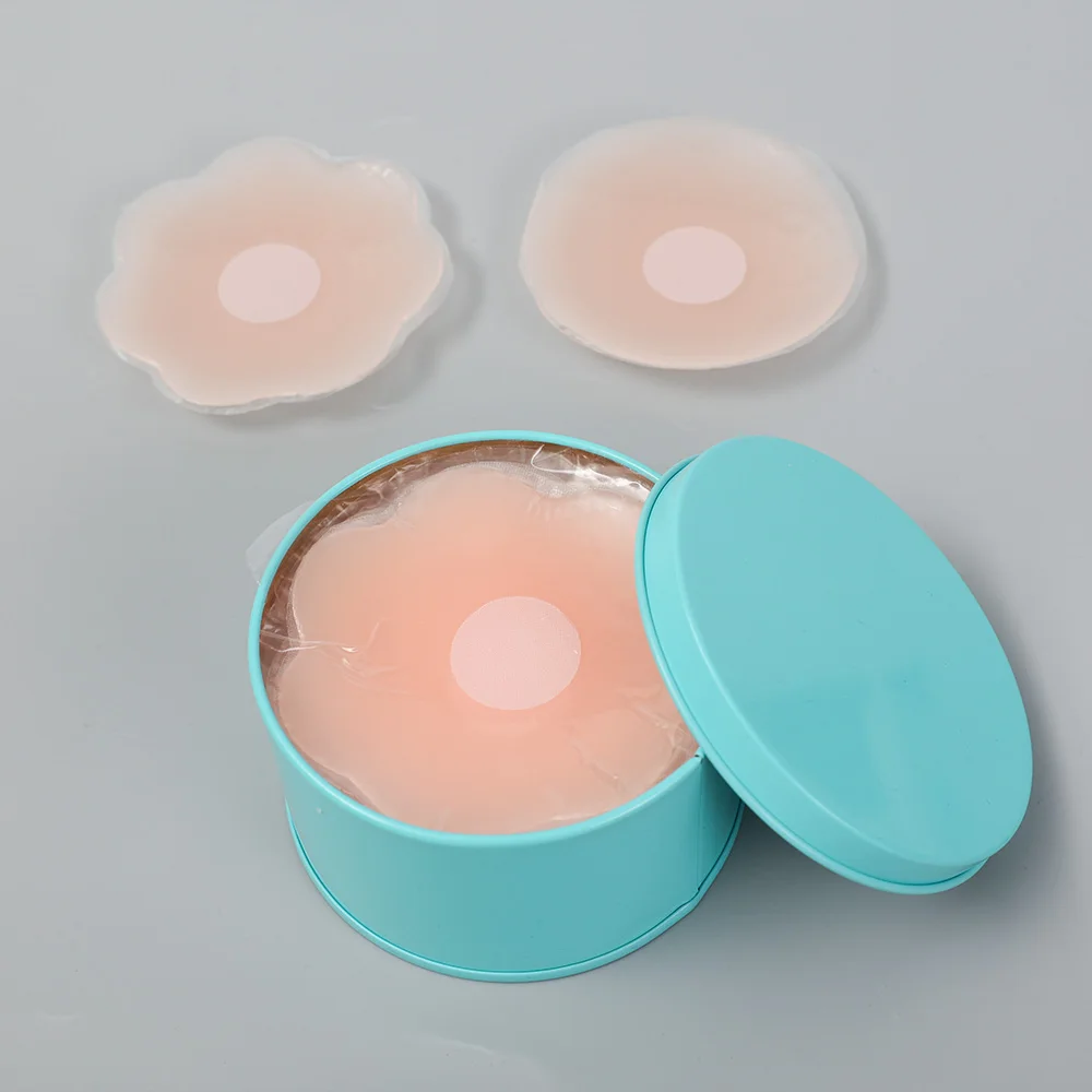 12pcs A Box Silicone Adhesive Nipple Cover Sticky Bra Women Breast Petals Lift Invisible Pasties Bra Pads Nipple Sticker Patch