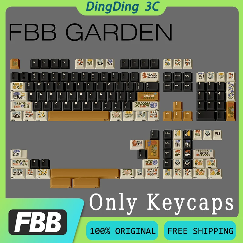 

Механическая клавиатура FBB GARDEN, колпачки для клавиш PBT, термосублимация, 1,7 мм, оригинальная заводская высота, 145 клавиш, аксессуар для клавиатуры на заказ