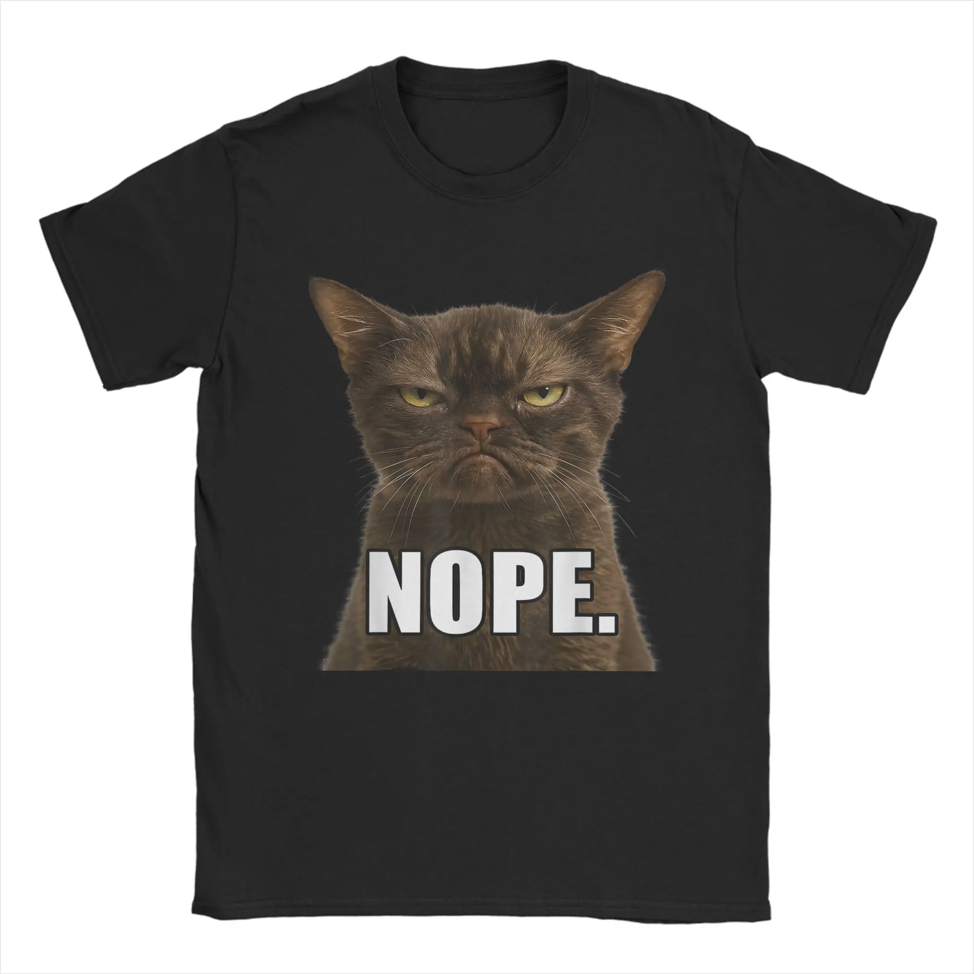 

Men Ugly Cat Meme Face Mood Disgusted T Shirts Cotton Tops Short-Sleeve T Shirt Crewneck Fashion Design Tee Shirt New Arrival