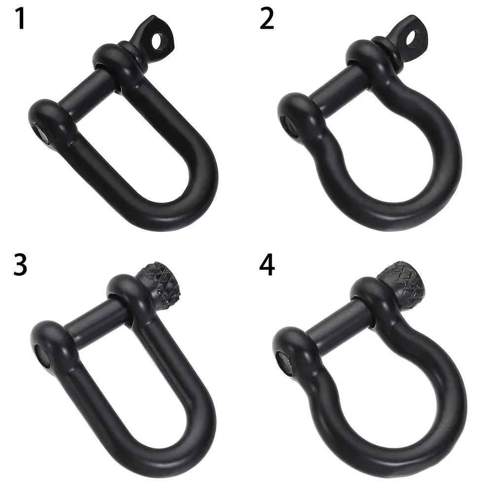 Stainless Steel Screw Joint Connector Shackle Fob D Bow Staples Solid Carabiner Keychain Hook Key Ring image 6