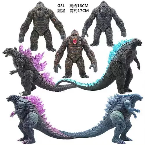 2023 New Godzilla VS King Kong Action Anime Figurie large Godzilla King Ghidorah Soft Glue Monster juguetes para niños novedosos