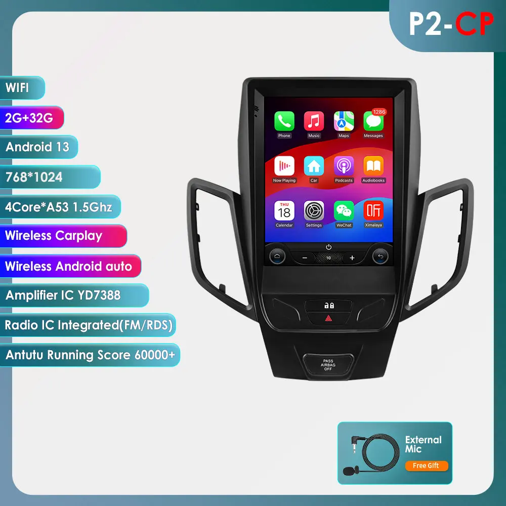 Hizpo 8Core DSP Auto Multimedia Speler voor Ford Fiesta MK7 2009-2016 Carplay 4G Autoradio RDS GPS WiFi AI Intelligente Systemen