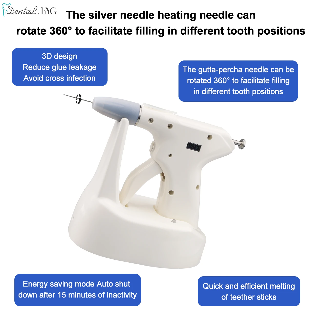 Sistema de obturação endo dental arma aquecimento temperatura caneta dicas sem fio dentista lidar com ferramenta enchimento 3d