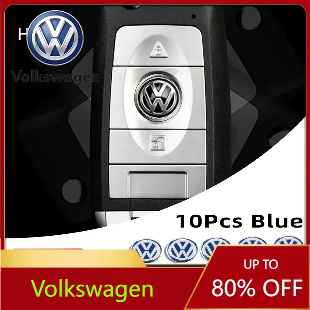 

Наклейки на ключи для автомобилей Volkswagen, 10 шт., алюминиевые эмблемы, декоративные наклейки для Volkswagen GTI, VW Polo, Golf, Passat, Tiguan, Arteo