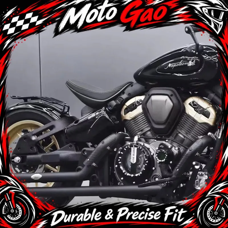 BENDA NAPOLEON BOB Chinchilla 450 500 modified with VH exhaust system, full dual-outlet slanted section, deep and powerful sound