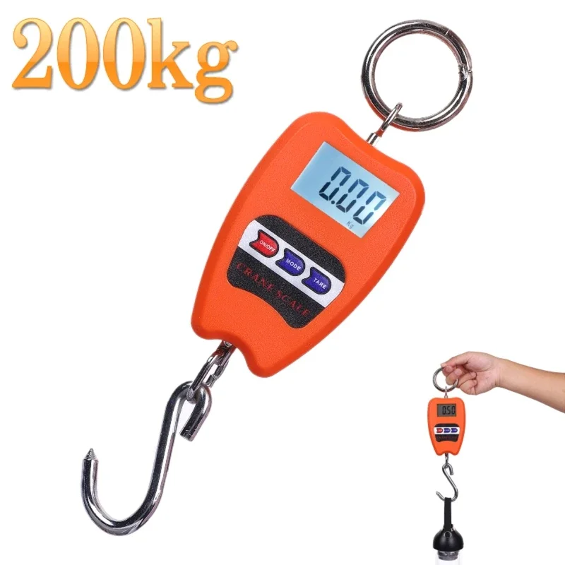 Digital Hanging Scale with Precision Sensor 200 kg / 441 lb Hanging Weight Scale for Fish Hunting Fishing Bicycles