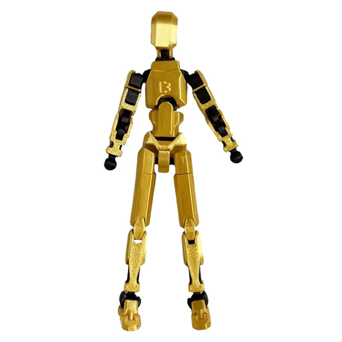 Multi-Jointed Movable Robot 3D Printed Mannequin Dummy Action Figures Game Kid Adult Decompression Tools,Golden