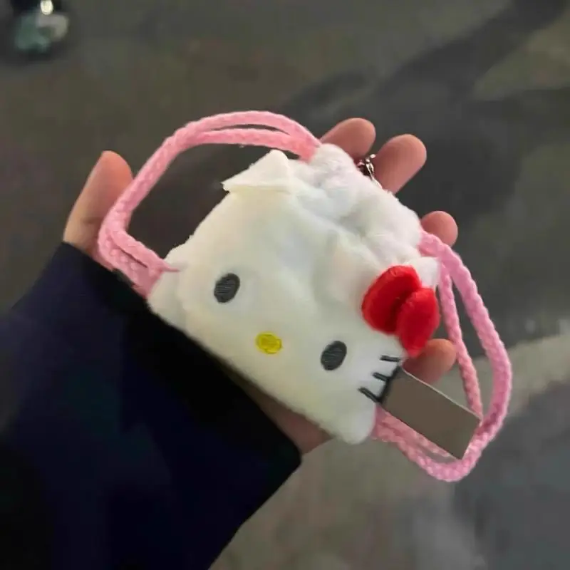 Hello Kitty KUROMI cannelle Pochacco Kawaii Anime dessin animé sac de rangement casque sac données en peluche sac suspendu présent