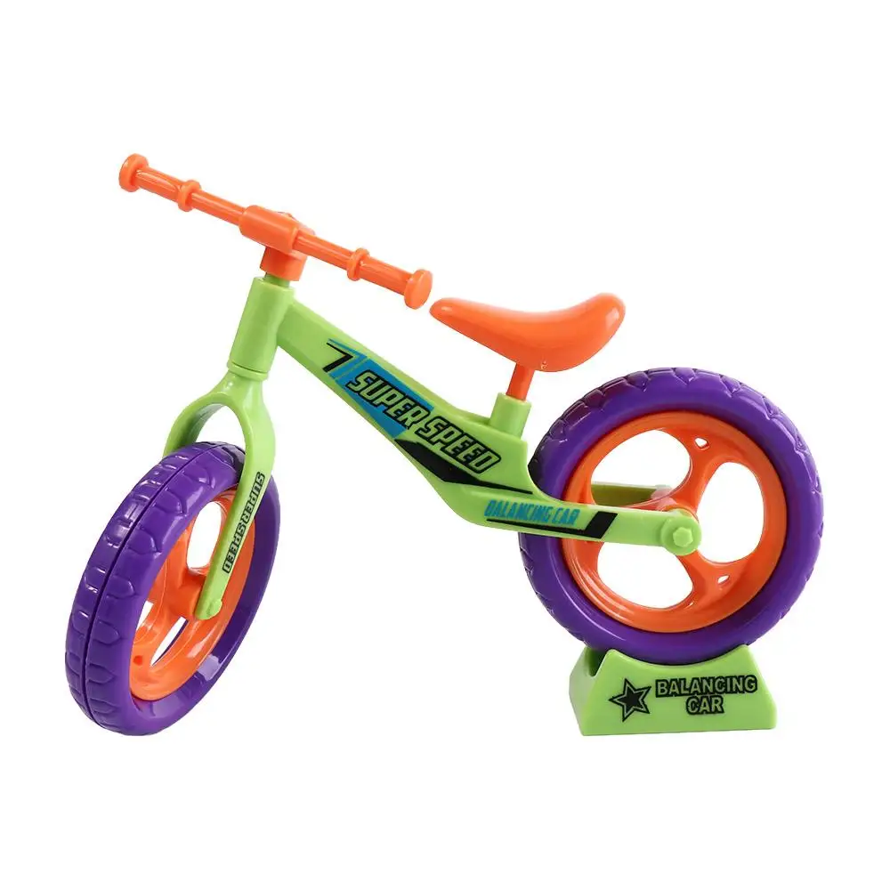 Plastics Assembled Balance Car Ornaments Radish Bike Assembled Radish Mini Bike Mini Sport Game Movable and Sliding Bicycles