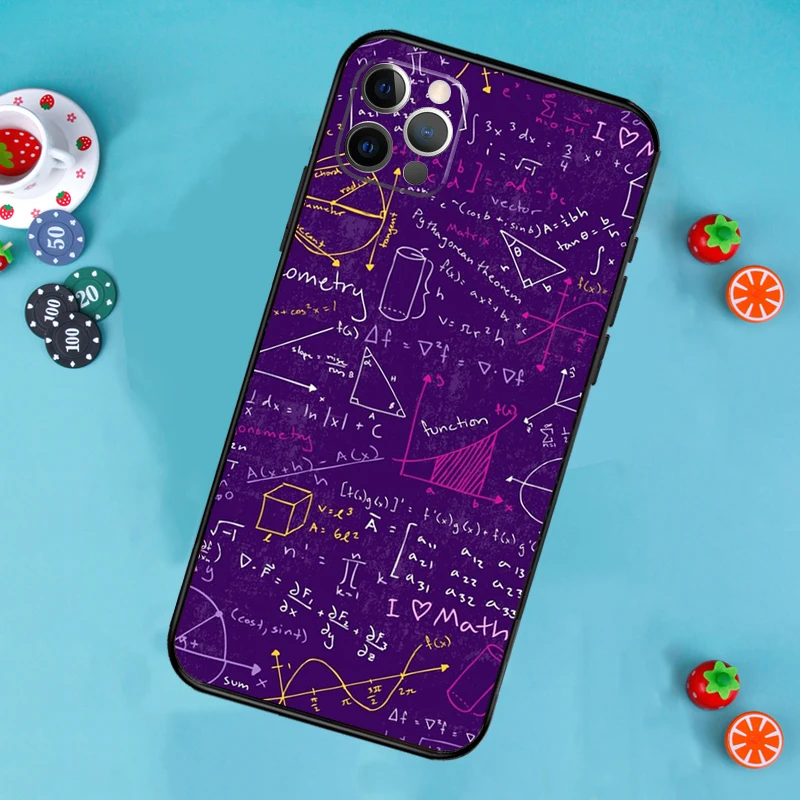 Natuurkunde Wetenschap Wiskunde Formule Telefoon Case Voor iPhone 13 16 15 11 12 14 Pro Max 13 12 mini XR 15 16 Plus 16e Cover Funda