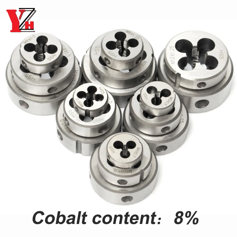 HSS-CO M35 8% Thread Die Metric Round Dies Standard Teeth Cutting Tool Right Hand External Thread For Stainless Steel M2 ~ M42