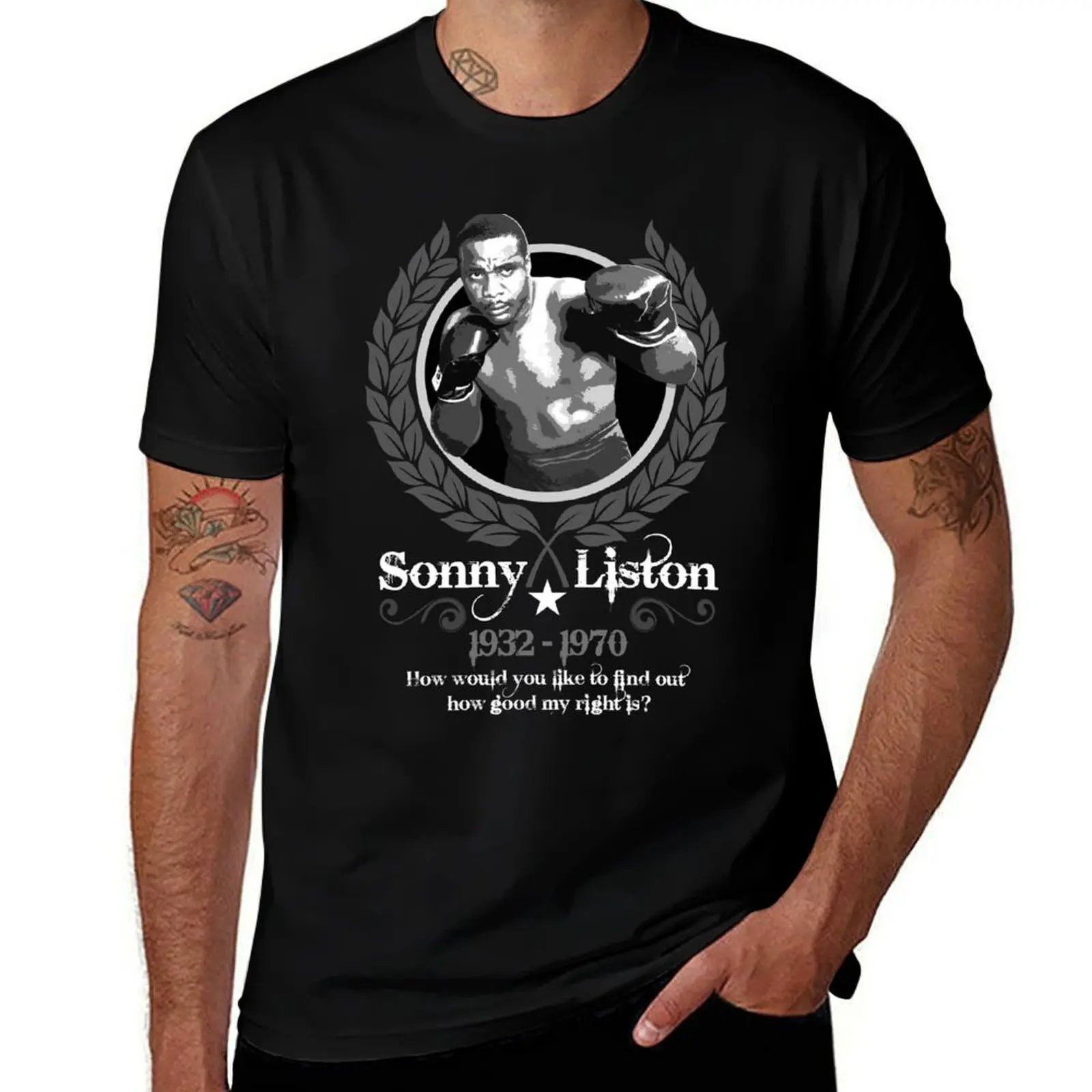 Sonny Liston vintage style. T-Shirt Functional Casual Short Sleeve Tee T-Shirt