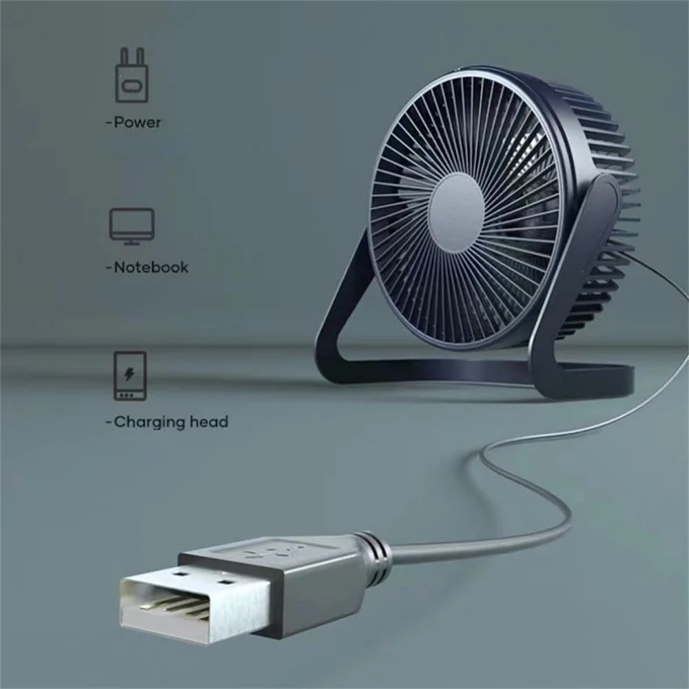 Ventilador USB de escritorio, Enfriador de aire con rotación, ángulo ajustable para oficina, ventilador portátil de verano, ventilador de mesa USB para el hogar