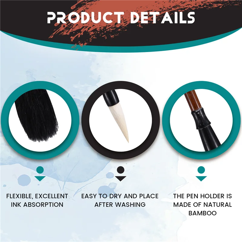 

ABKJ-10Pcs Chinese Calligraphy Brushes Set, Painting Writing Brush, Kanji Japanese Sumi Drawing Brushes