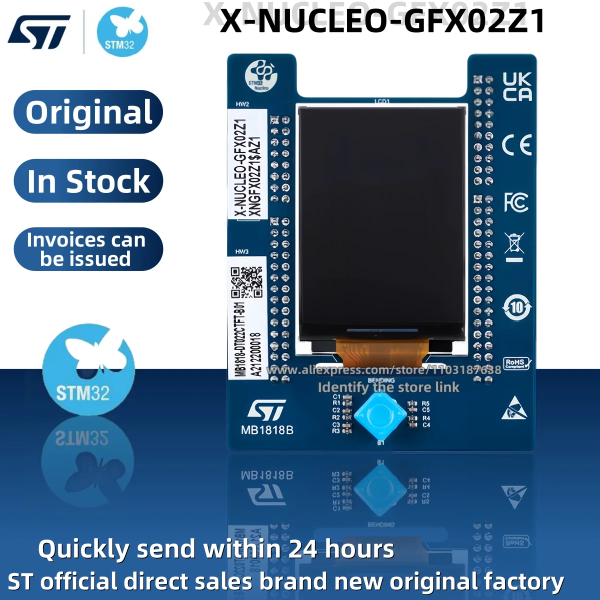 1PCS/LOT X-NUCLEO-GFX02Z1 Connector STM32 Nucleo Display Expansion Board Original stock