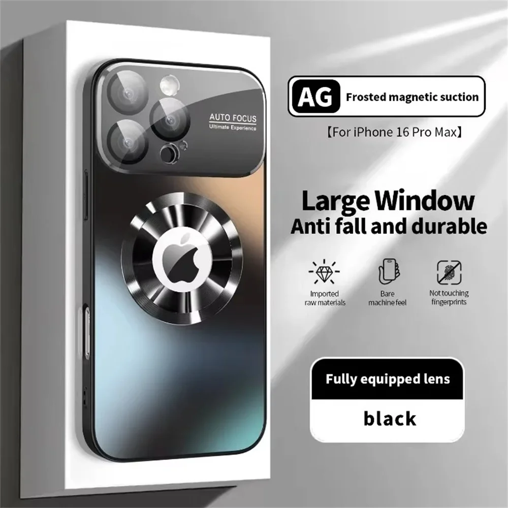 Full Camera Lens Protection & Hollow Logo Magnetic for Magsafe Phone Case For iPhone 17 Air 16 15 14 Plus 13 12 11 Pro Max Cover