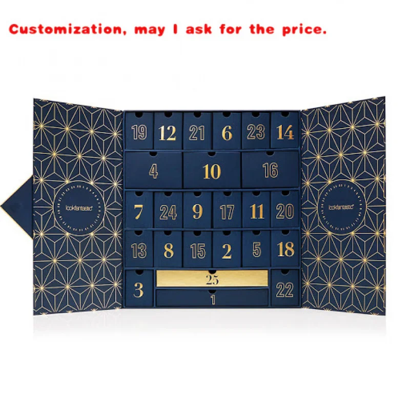 

custom.Luxury Custom Empty Cardboard Beauty Makeup Packaging Advent Calendar Box