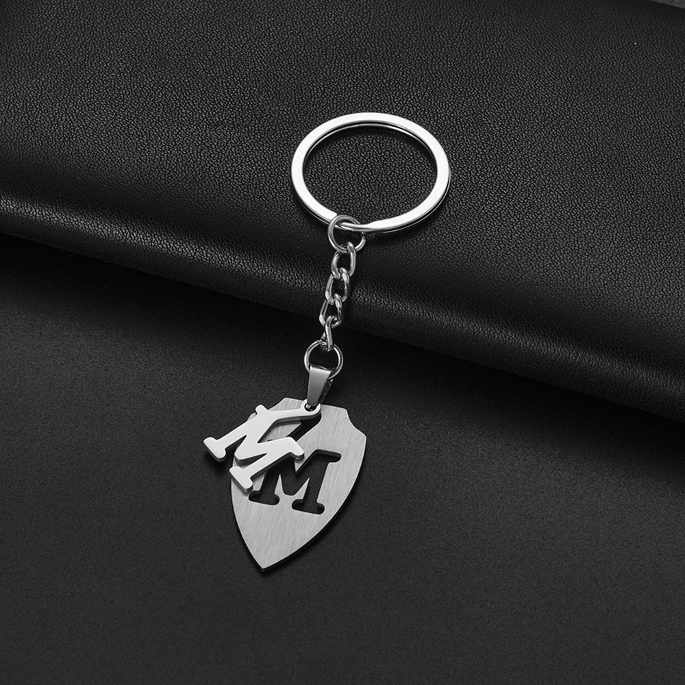 Classic 26 Letters Initial Keychain Personality Alphabet Pendant Keyring Stainless Steel Backpack Car Key Ring Hanging Jewelry