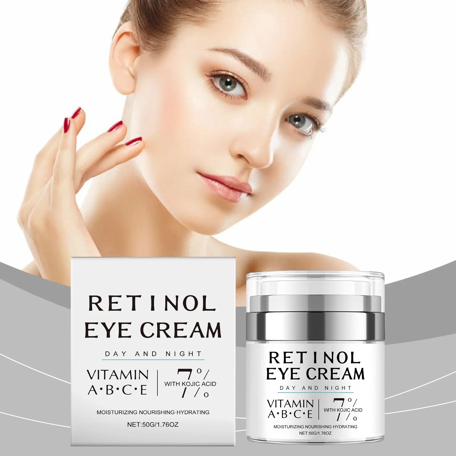 Crema de ojos con Retinol para eliminación de ojeras contra el envejecimiento, eliminador de arrugas, tratamientos de ojos hinchados, crema de eliminación de grasa debajo de los ojos