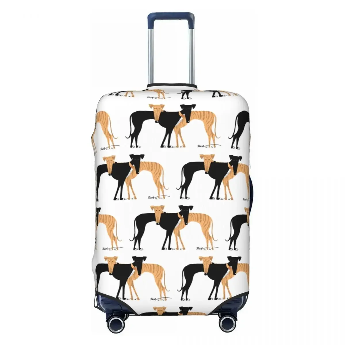 

Custom Greyhound Dog Suitcase Cover Dust Proof Head Rest Brindle Hound Travel Luggage Covers for 18-32 inch