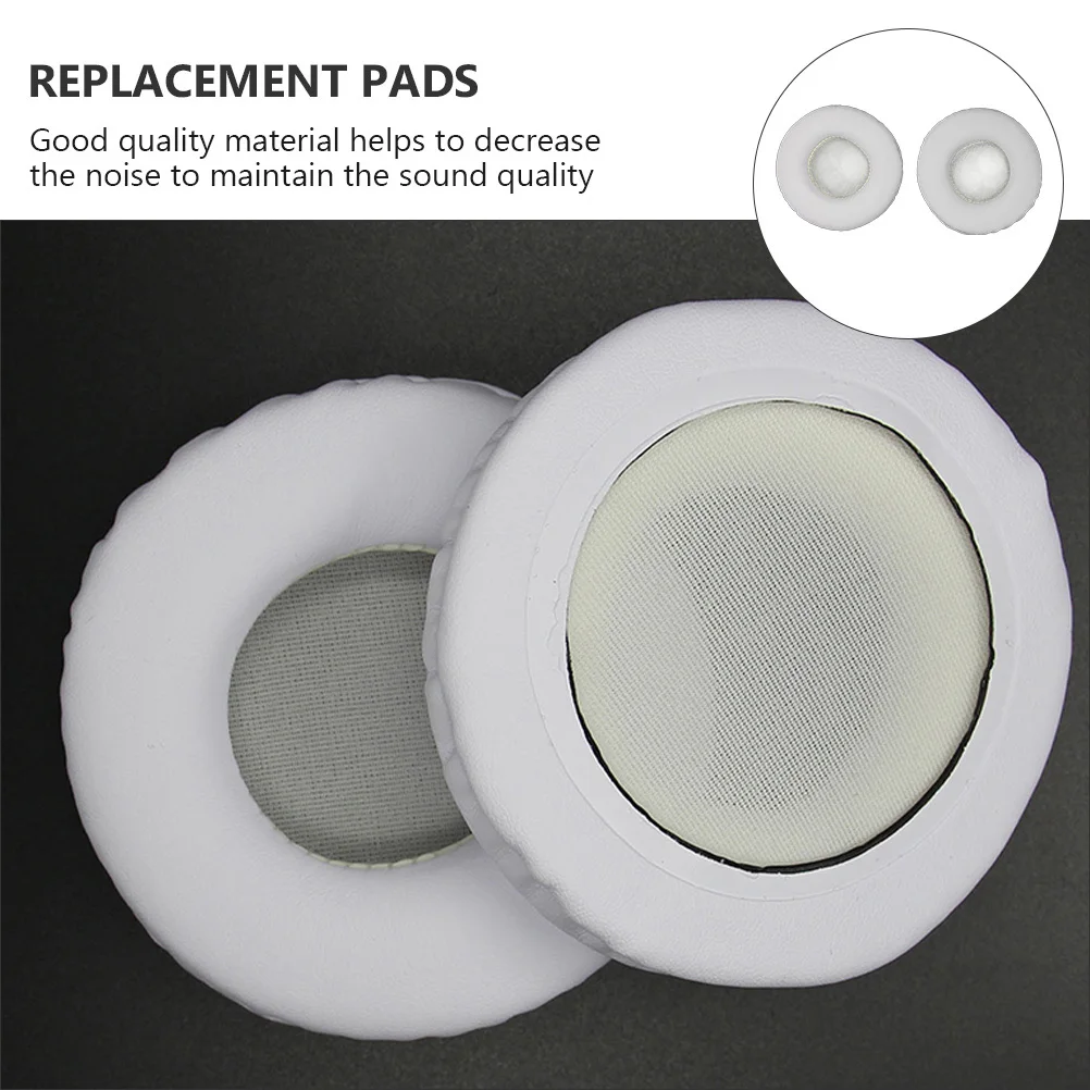 

Sponge Replacement Set Fashionable Headphone Sleeves Round Pads Headset Cushions Simple White Comfortable Stylish